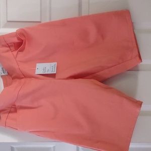 Craft and Borrow ORANGE Effortless Stretch Bermuda shorts NWT. Size 8 regular